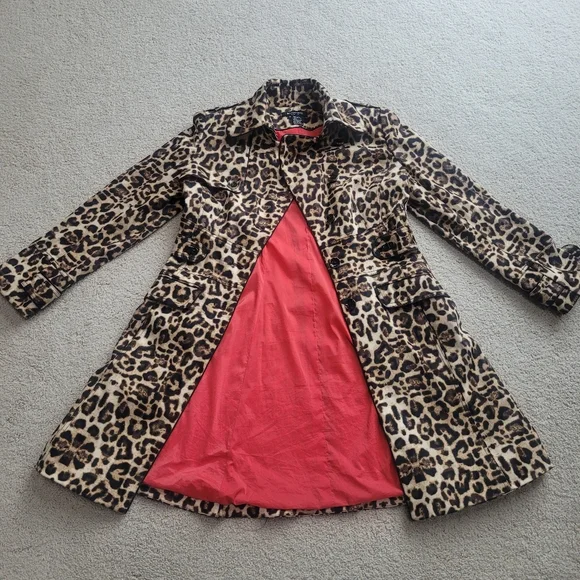 Etcetera Leopard Print Trench Coat Like New Designer Outerwear Size 8 - Picture 5 of 14